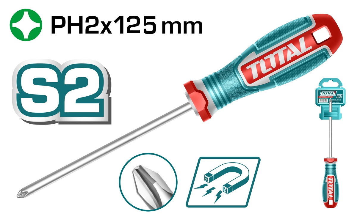 پیچ گوشتی چهارسو 125 میلیمتری PH2 مدل TSDPH2125