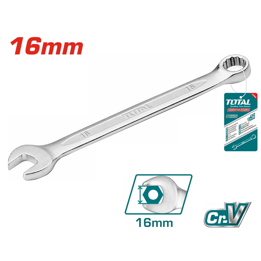 آچار یکسر تخت و یکسر رینگی سایز 16 توتال مدل TCSPA161