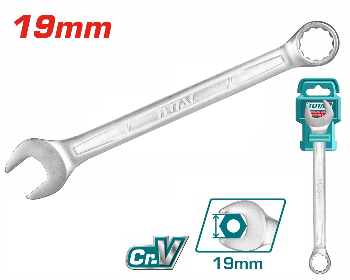 آچار یکسر تخت و یکسر رینگی سایز 19 توتال مدل TCSPA191