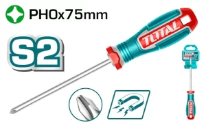 پیچ گوشتی توتال چهارسو 75 میلیمتری PH0 مدل TSDPH0075
