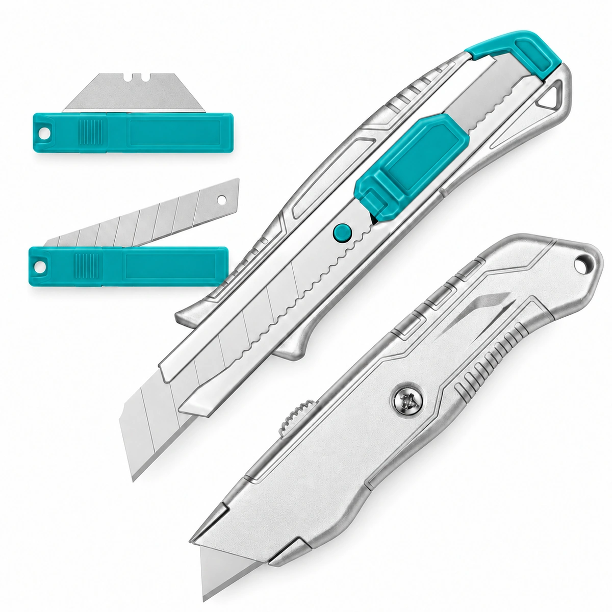 utility-knife-set-1200 ست کاتر و تیغه توتال ۲۲ پارچه مدل THT515226